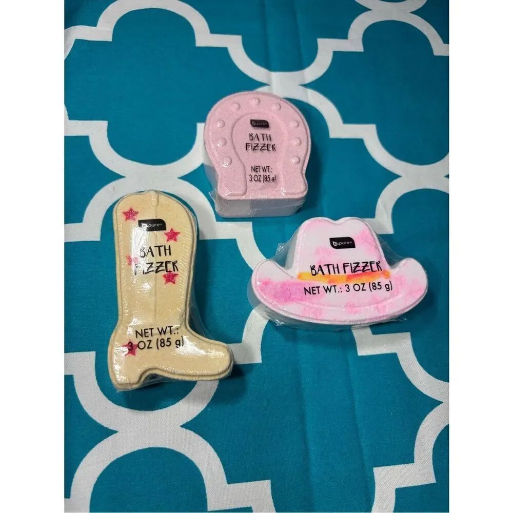 New Howdy Western Bath Fizzer Trio - Pink, Yellow, Light Pink